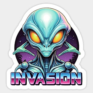 UFO Spaceship Alien Invasion Sticker